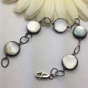 Silver and mother of pearl bracelet